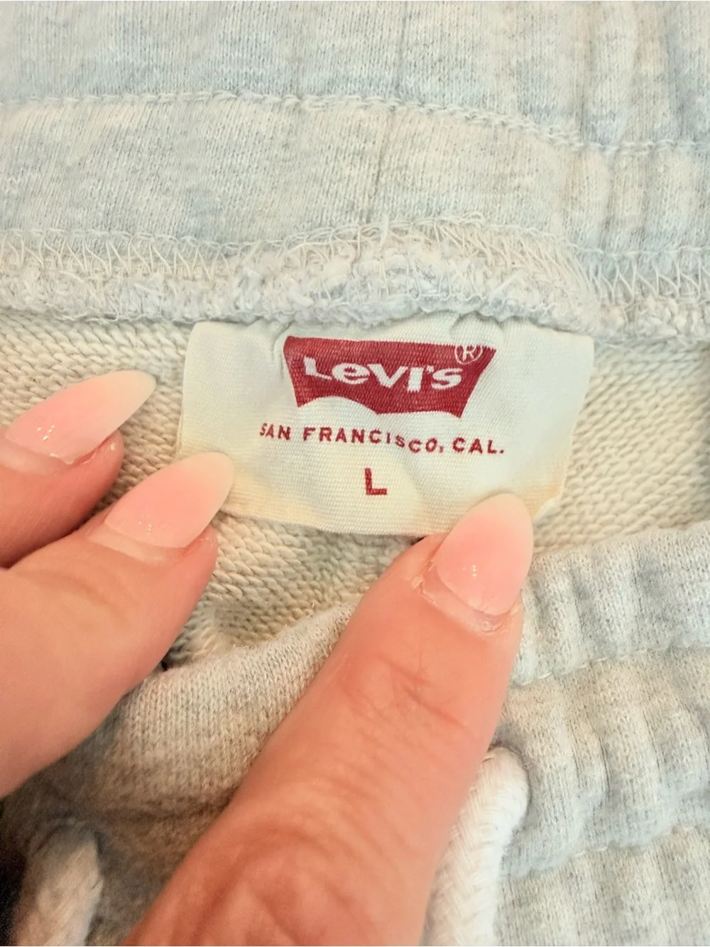 Levi’s Sweat Shorts Men’s L Gray Fleece Drawstring Lounge Casual